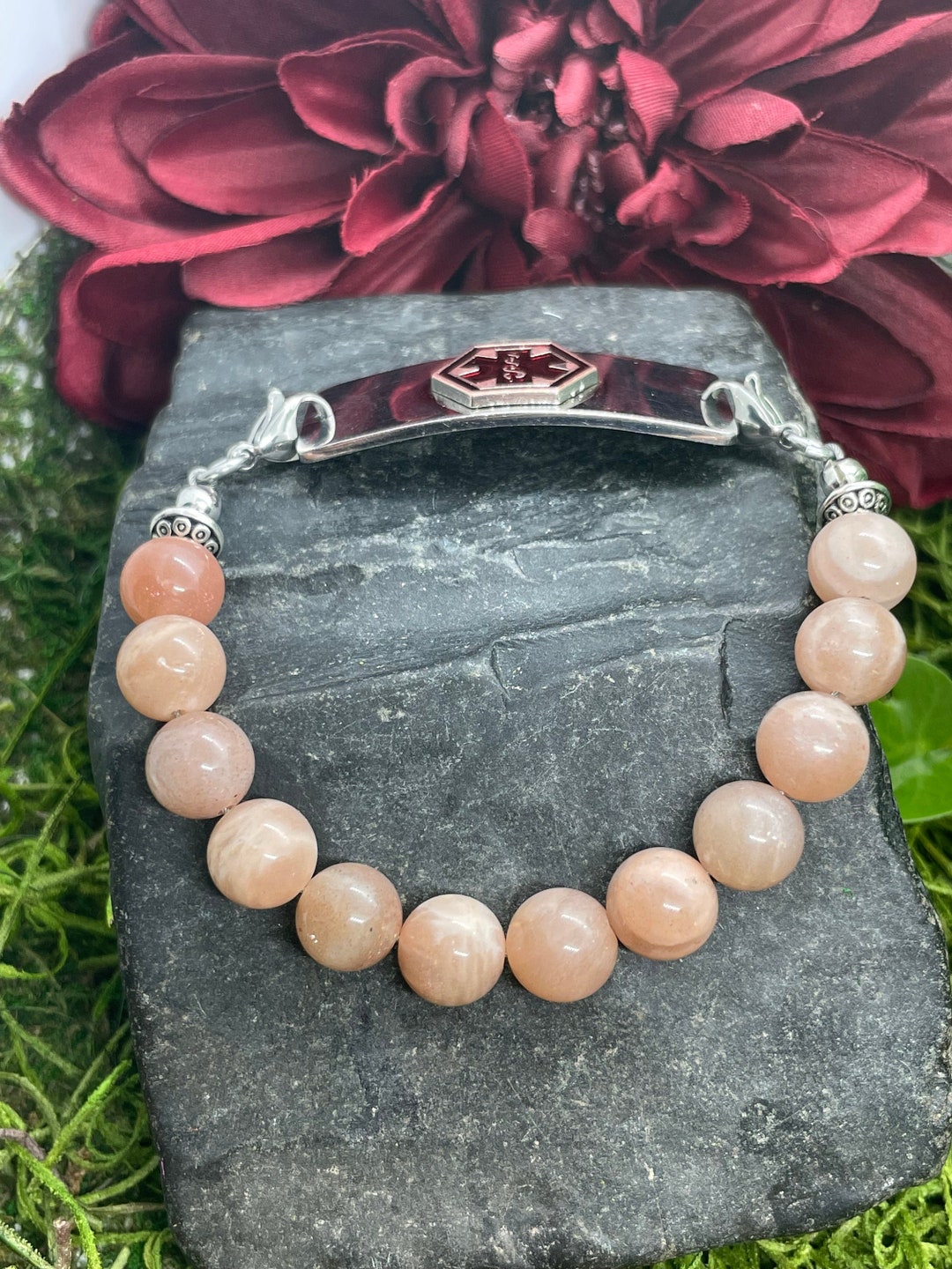 Medical ID Bracelet, Medical Alert for Women, Beaded Medical Alert