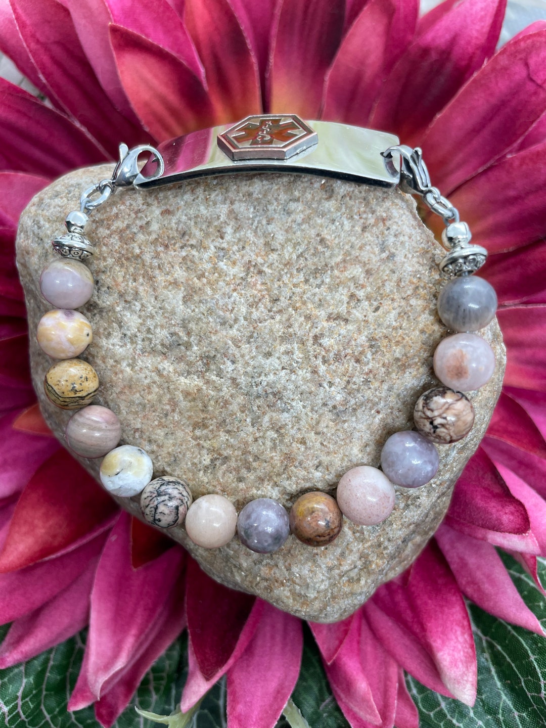 Medical ID Bracelet Medical Alert for Women Beaded Medical Etsy