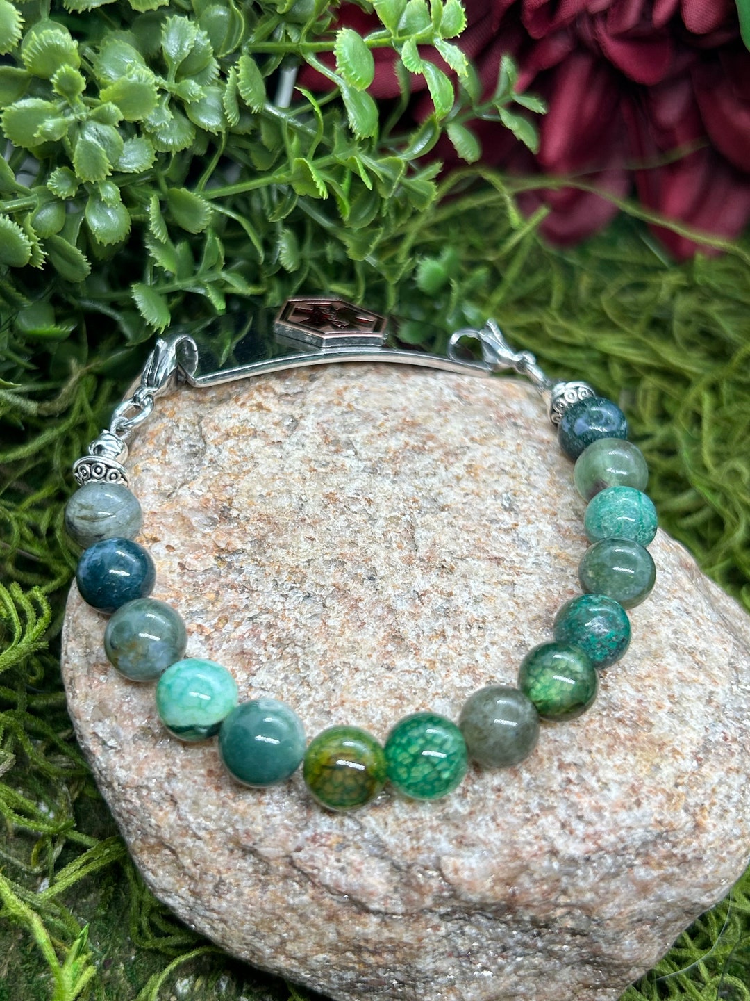 Medical ID Bracelet, Medical Alert for Women, Beaded Medical Alert