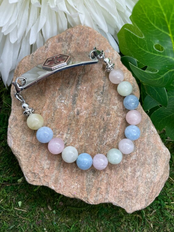 Medical ID Bracelet Medical Alert for Women Beaded Medical Alert