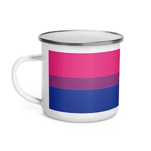 Bisexual Bi Pride Flag Enamel Mug, 12oz