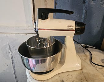 Sunbeam Mixmaster 12 Speed Mixer 2 Stainless Steel Bowls Tested&Works  Vintage