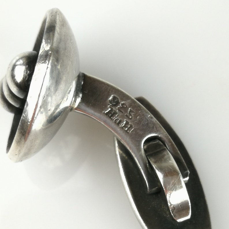 Vintage Danish Jewelry Sterling Silver 925S Hans Hansen cufflinks Denmark HaH Scandinavian