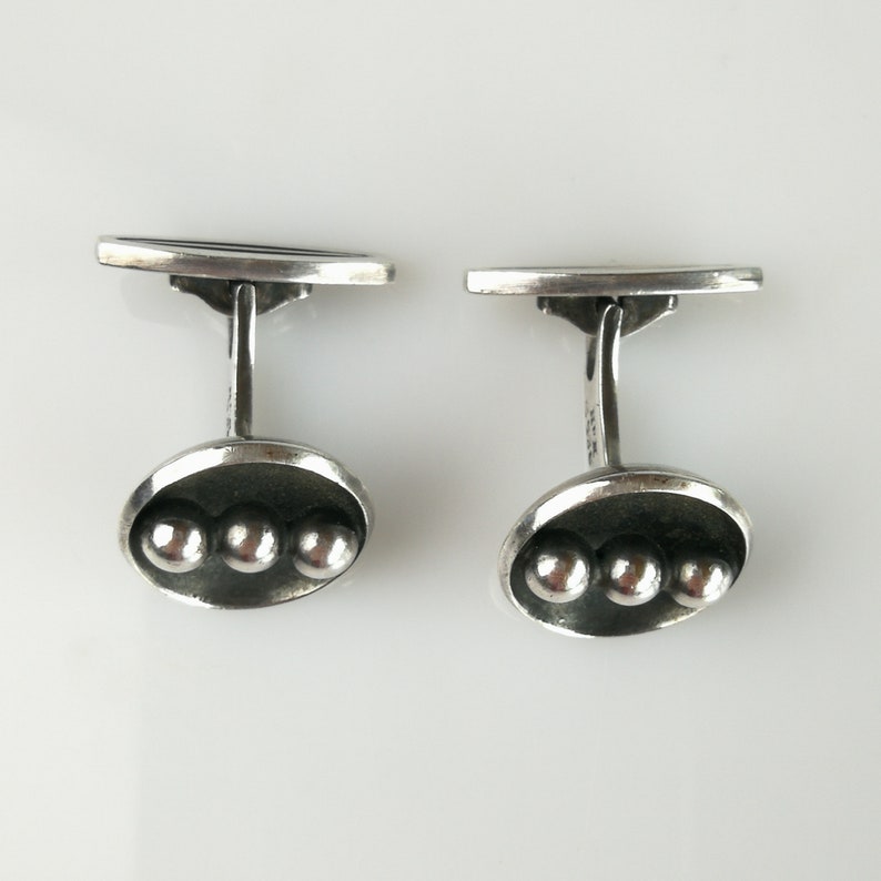 Vintage Danish Jewelry Sterling Silver 925S Hans Hansen cufflinks Denmark HaH Scandinavian