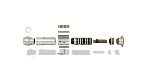 Luke Skywalker V3 Shared Stunt Lightsaber Hilt 3D Printable