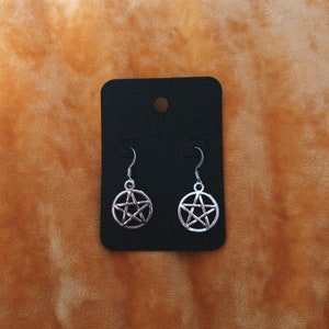 Silver Pentacle Earrings