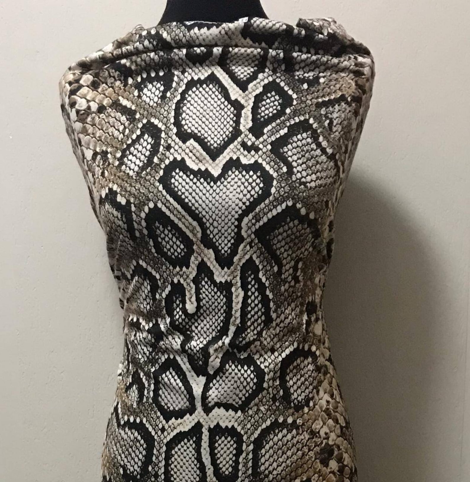 Python jersey fabric/haute couture fabric/brown snakeskin | Etsy