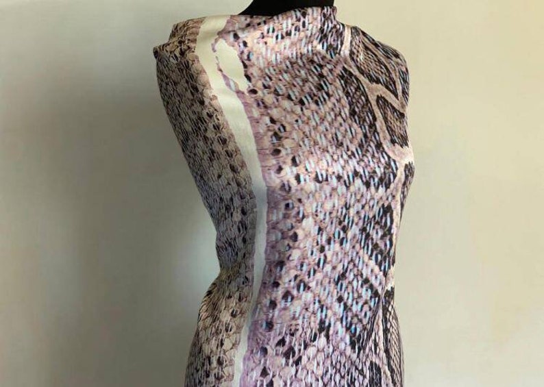 Snakeskin Silk Fabric/haute Couture Fabric/purple Snake Silk | Etsy