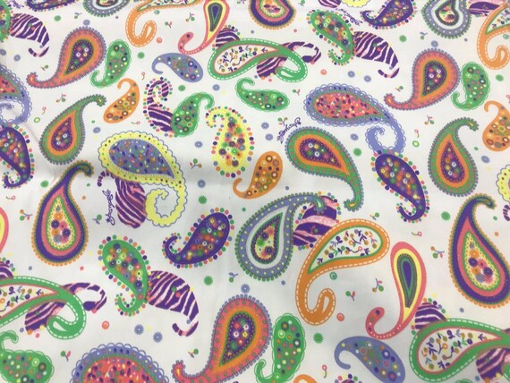 paisley denim fabric