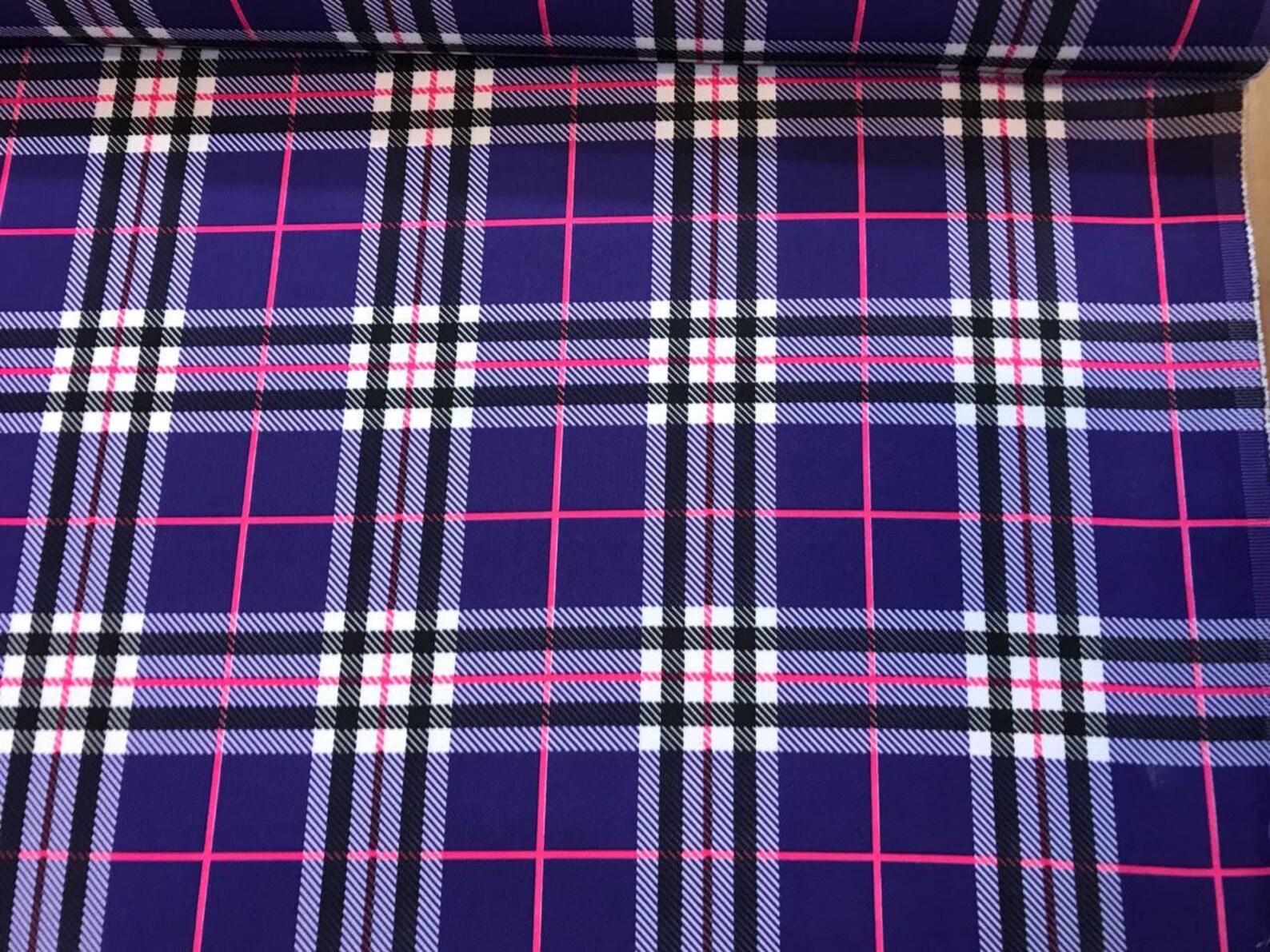 Plaid fabric/plaid purple fabric/purple plaid fabric/plaid Etsy