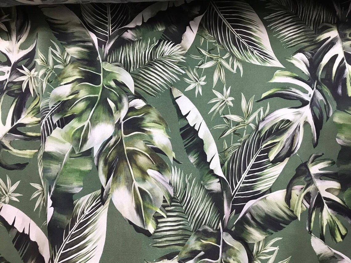 Banana Leaf Silk Fabric/haute Couture Fabric/palm Leaf Silk Etsy