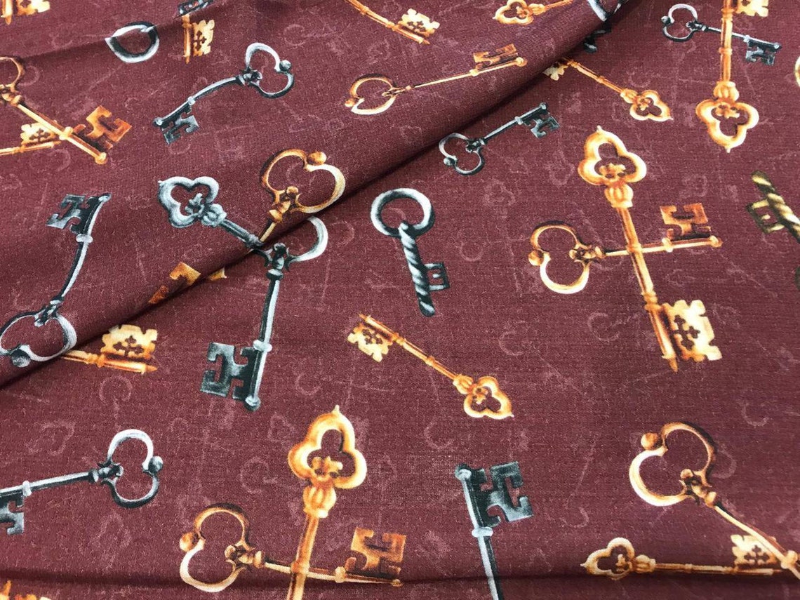 Key wool fabric/haute couture fabric/key fabric crepe/ keys | Etsy