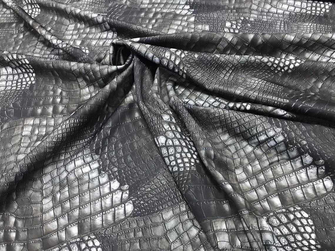 Python jersey fabric/reptile jersey fabric/gray snakeskin | Etsy
