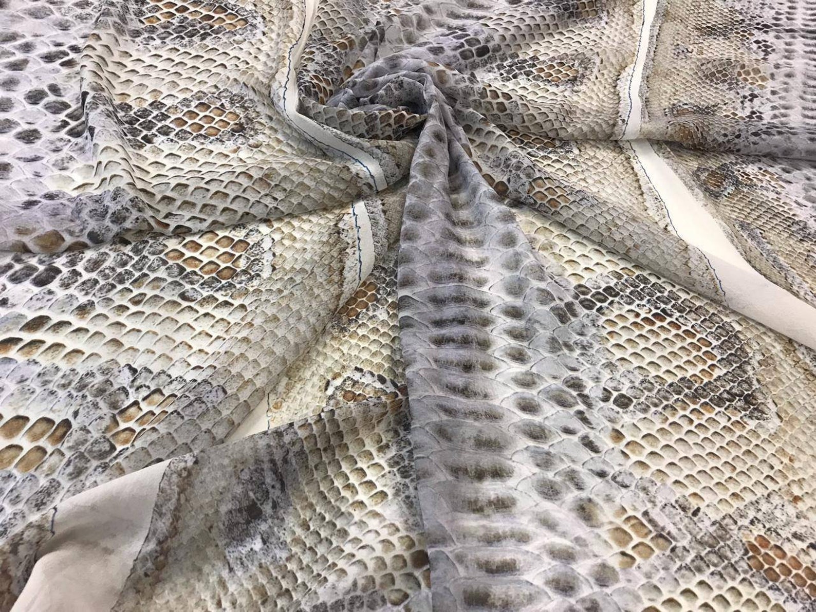 Snakeskin silk fabric/snake chiffon/stretch silk fabric/snake | Etsy