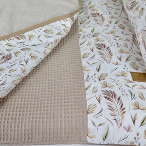 waterproof changing mat Leaves waffle terry beige