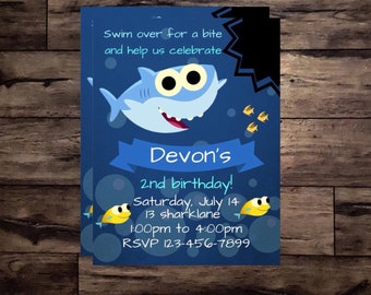baby shark invite etsy