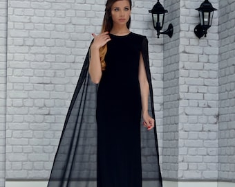 Long Sleeve Chiffon Maxi Dress