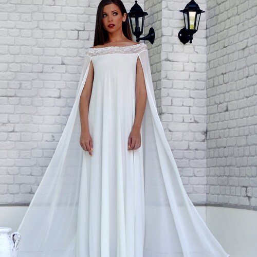 off shoulder with cape