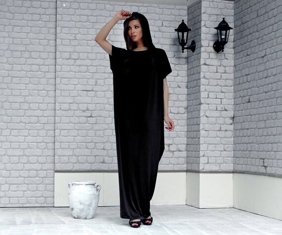 black kaftan maxi dress