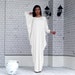 Boho Round Neck White Kaftan Maxi Dress