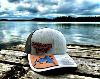 Custom Lake Map Snapback Trucker Hat