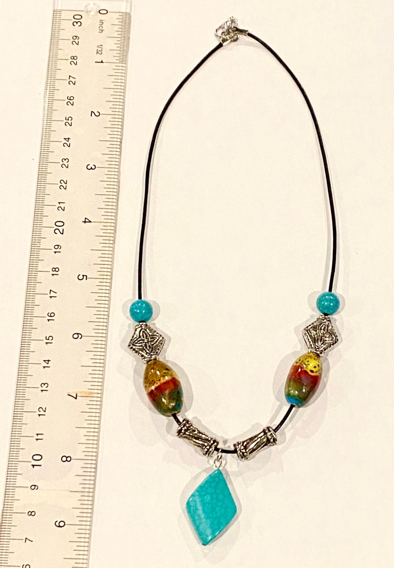 Southwestern Turquoise Beaded Pendant Necklace