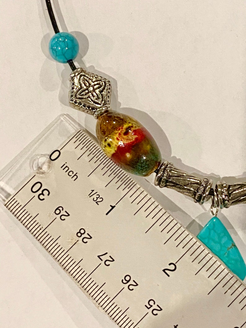 Southwestern Turquoise Beaded Pendant Necklace