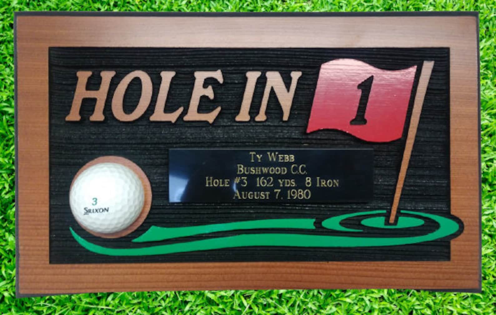 Hole in One Golf Plaque Hole in One Gifts Hole in One Display Etsy
