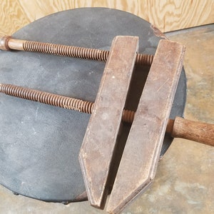 Vintage Wooden Clamp, All wooden vice even the hand screw