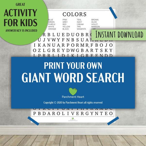 Giant Word Search Puzzle Etsy