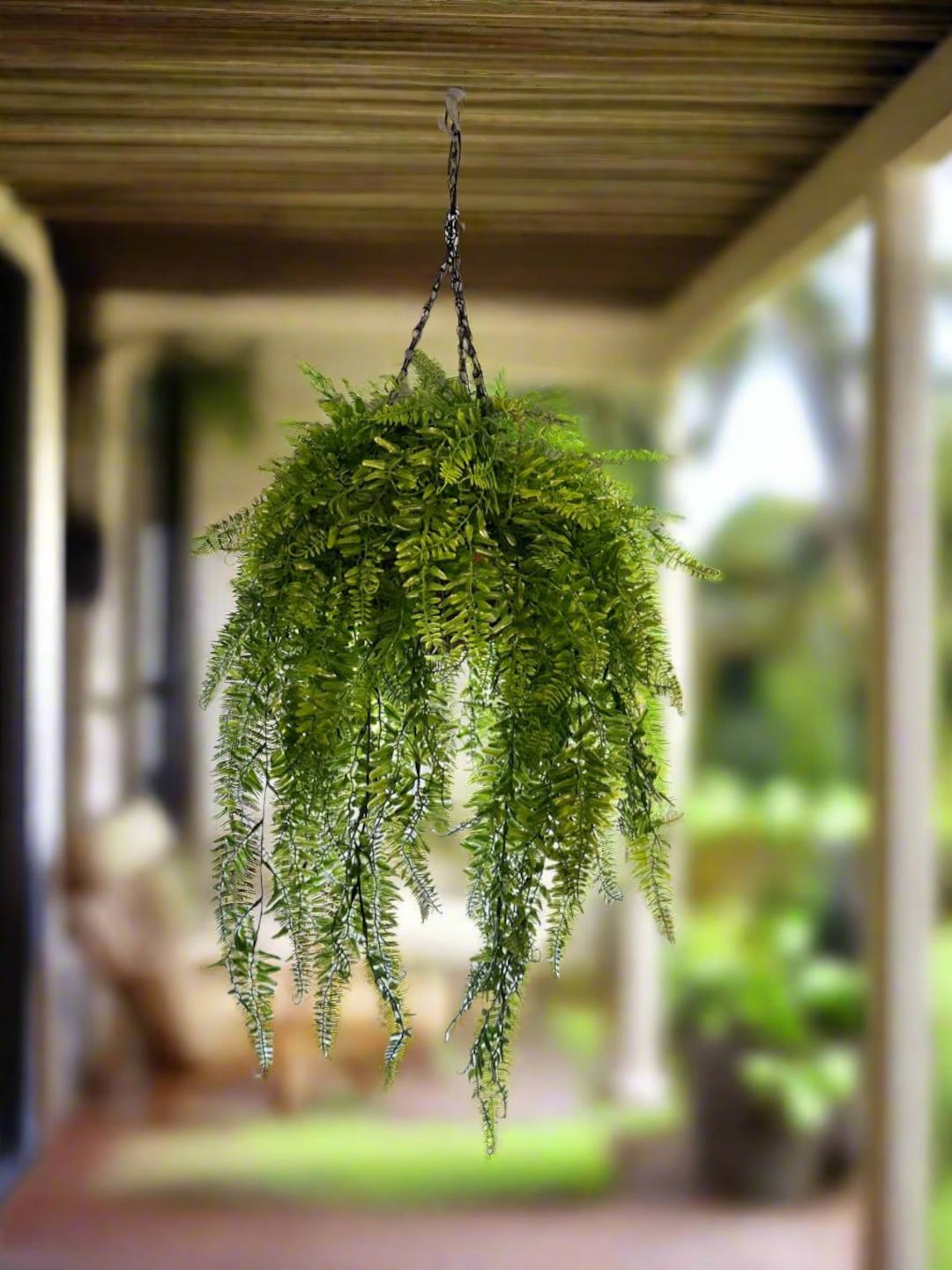 Artificial Boston Fern Hanging Basket: Lush Greenery, 8-inch - Etsy