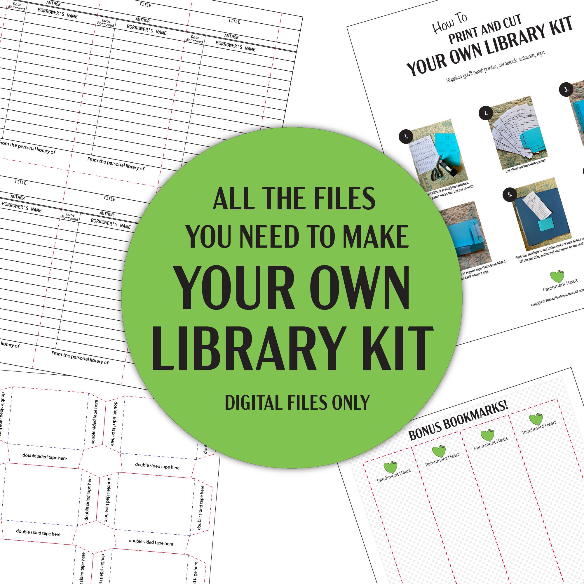 Print and Cut Your Own Library Card Kit - Etsy
