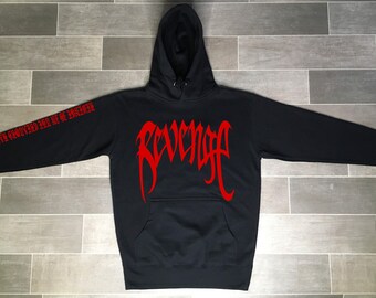 revenge hoodie red and black