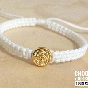 Saint Charm Bracelet, Catholic Gifts For Adults and Kids, Adjustable Simple Cord, St benedict, All Saints Bracelet, St Gerard, St Joseph,