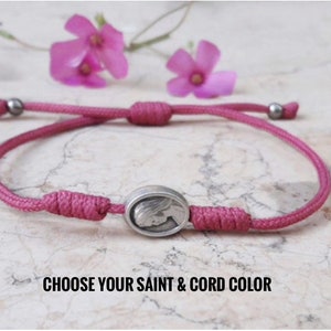 Virgin Mary bracelet, saint bracelet, guardian angel, st michael, catholic bracelet, simple cord bracelet, catholic gift