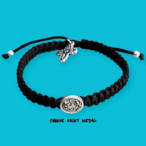 Catholic Saint Bracelet - Choose Saint Medal - Religious Gift For Men Women - Catholic Wristbands - St Benedict - St Michael - St Joseph