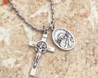 Our Lady of Perpetual Help/ Guadaloupe medal Necklace, prayer necklace, lady of fatima, Mother of Perpetual help