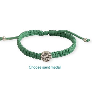 St Anthony bracelet, Saint Anthony, Catholic gift man women, St Francis, St Michael, St Padre Pio, Scapular medal, St Rita, St Joseph