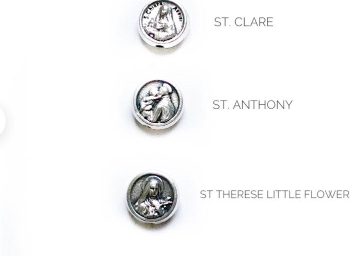 Saint Charm Bracelet, Catholic Gifts for Adults and Kids, Adjustable Simple Cord, St Benedict