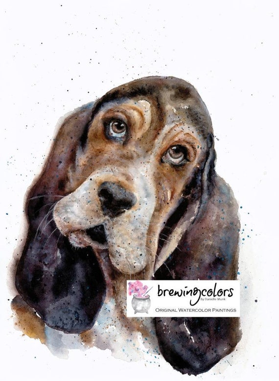 digital download watercolour dog painting printable art Beagle wall art dog poster set of 3 dog art prints nursery decor