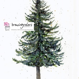 PINE TREE PRINT - watercolor pine tree, mountain decor, tree print, woodland art, nursery art, cabin art print, tree wall art