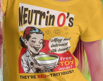 Neutrino&#39;s Cereal Shirt - Funny Science Nerd Tee - Physics Graphic Shirt - Gift for Teachers