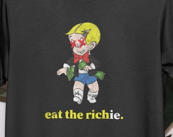 Eat the Rich Graphic Tee - Anti Billionaire Political Shirt