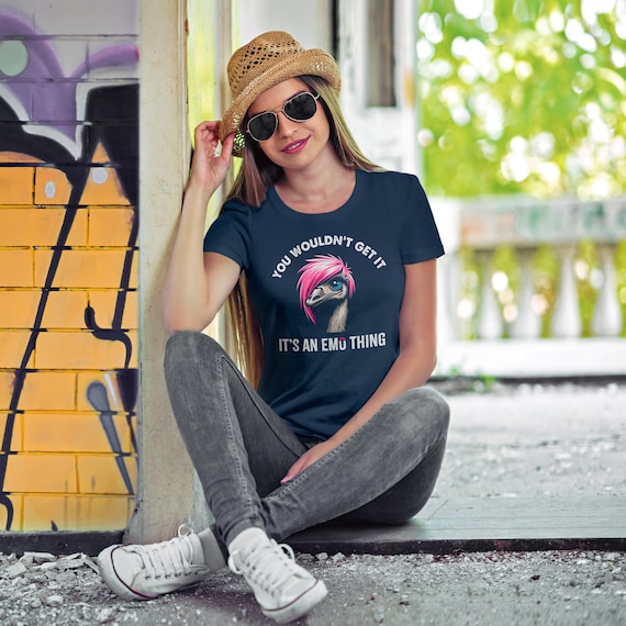 Emo Emu Shirt - Funny Animal Pun Tee - Bird Lover's Shirt - Custom Design Unisex T-shirt