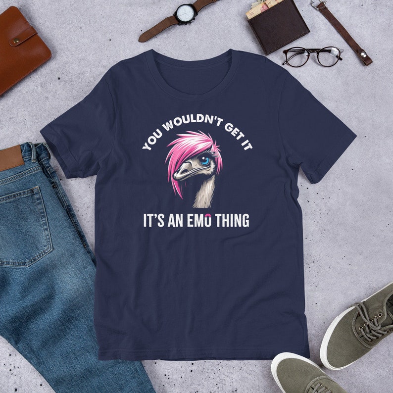 Emo Emu | Funny Shirt | Animal Pun | Birds | Unisex T Shirt | Custom Design