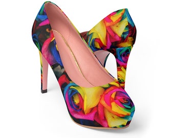 rainbow colored heels