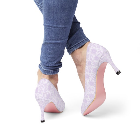 purple lace shoes