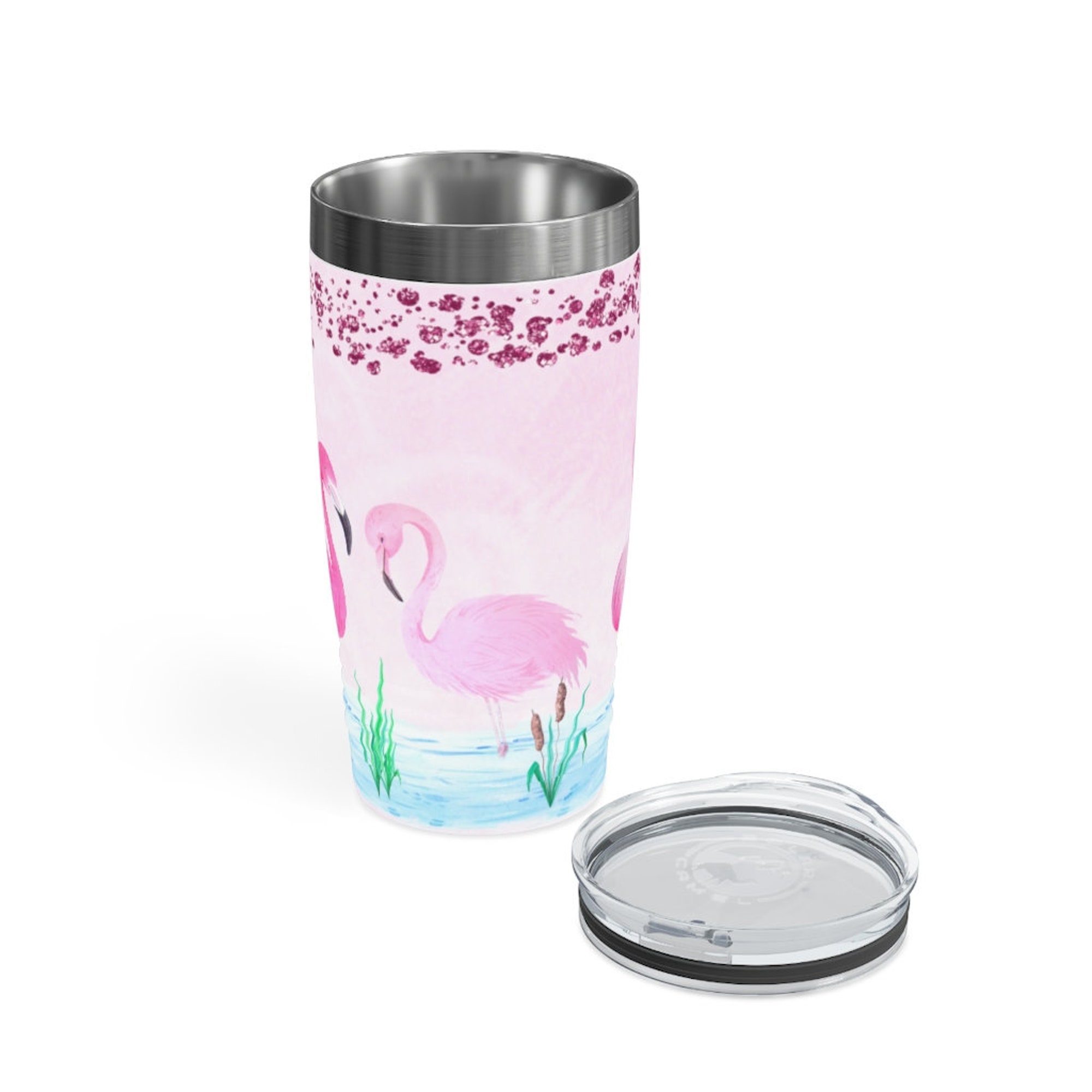 Pink Flamingo Tropical Ringneck Stainless Steel Tumbler