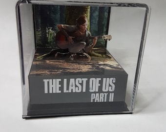 Diorama 3d cube papercraft the last of us 2 ellie guitar, with song