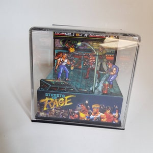Diorama 3d cube with music street of rage bare knuckle